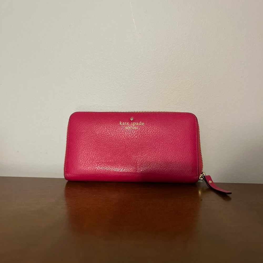 Hot pink Kate spade wallet
